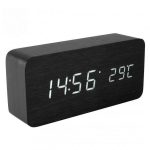 Home OC 04 fa óra – hőmérséklet kijelzéssel - fekete színben