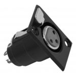 XLR dugó – fixen rögzíthető, beépíthető, 3 pólusú aljzat